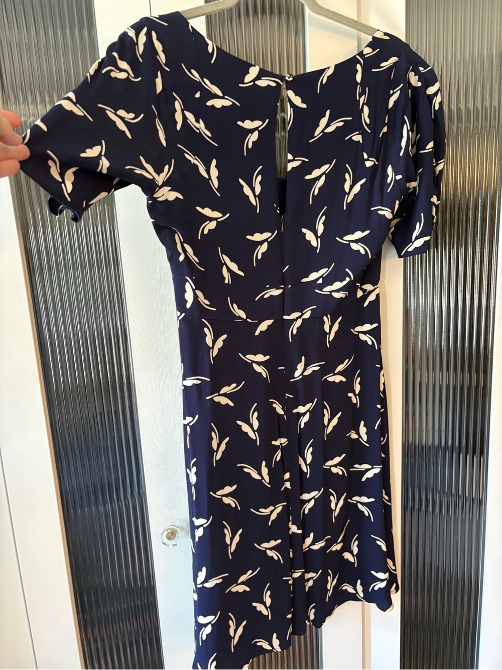 Maeve Navy Midi Dress with White Floral Motif